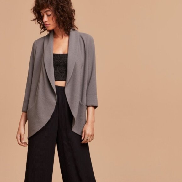 Aritzia Wilfred Chevalier Open Front Crepe Blazer - Picture 1 of 6